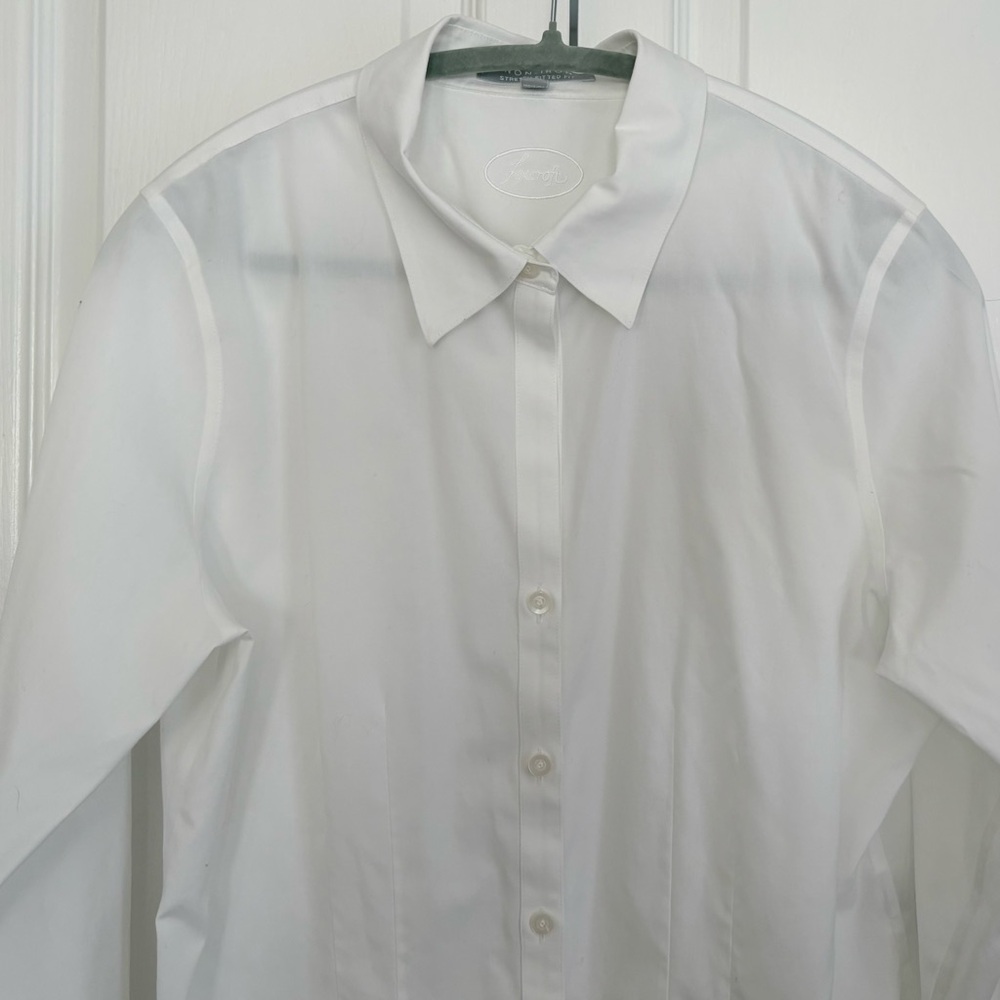 FOXCROFT Womens White Non-Iron Stretch Fitted Shirt, size 14p - Picture 2 of 7